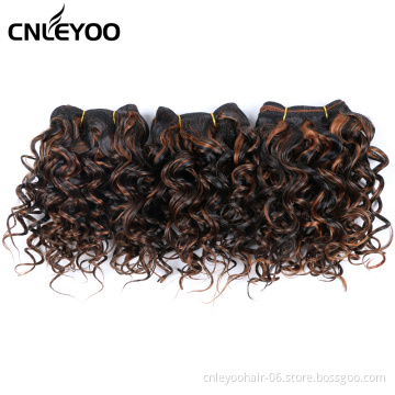 Mixed Brown Jerry Curl Braiding Hair Extension 8 Inch Synthetic Curly hair 3 bundles for Women